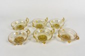 SET OF SIX VENETIAN TINTED GLA