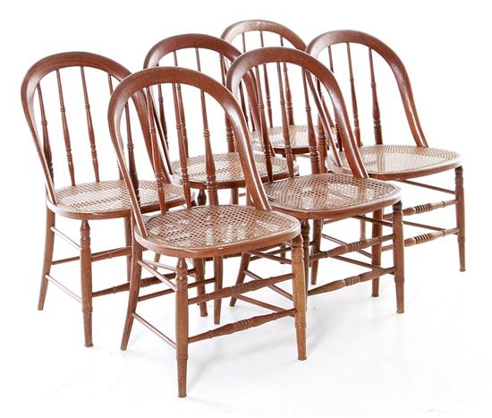 Set of six Victorian oak bentwood