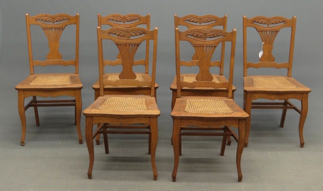 Set of six Victorian oak carved