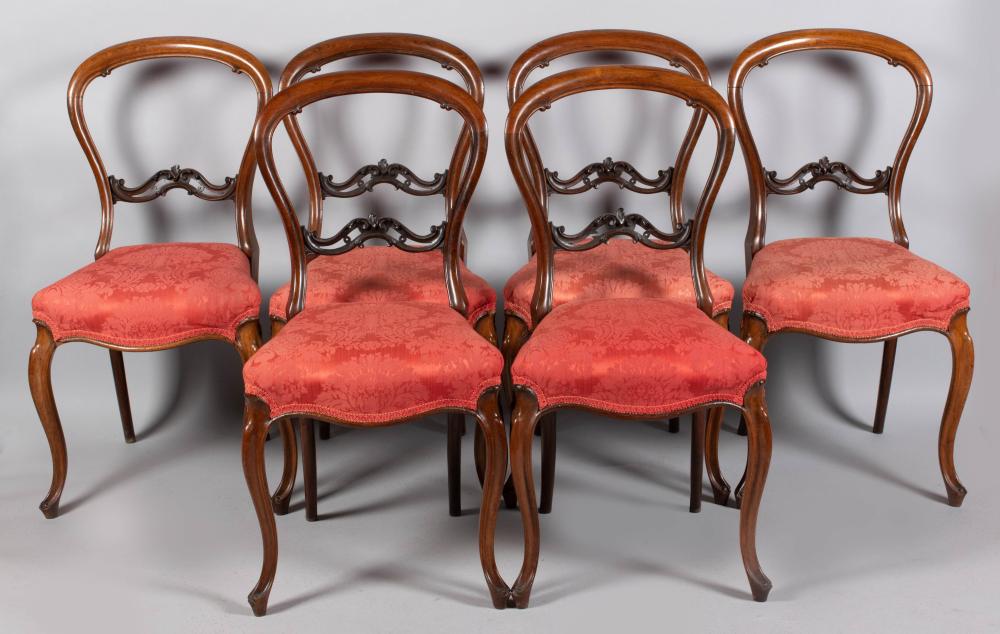 SET OF SIX VICTORIAN ROSEWOOD