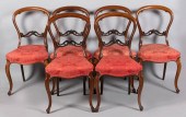 SET OF SIX VICTORIAN ROSEWOOD