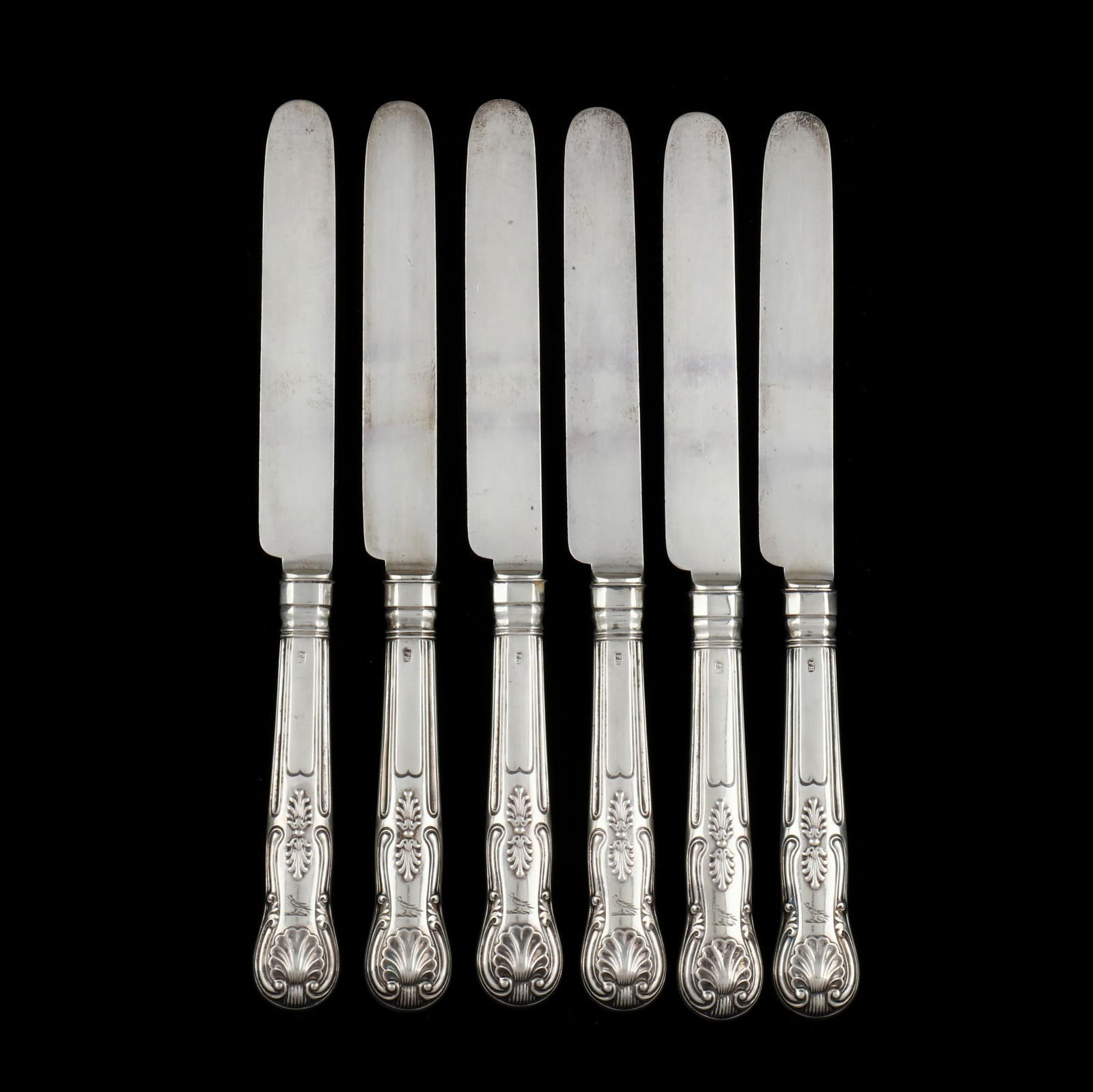 SET OF SIX VICTORIAN SILVER DESSERT