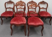 SET OF SIX VICTORIAN WALNUT UP