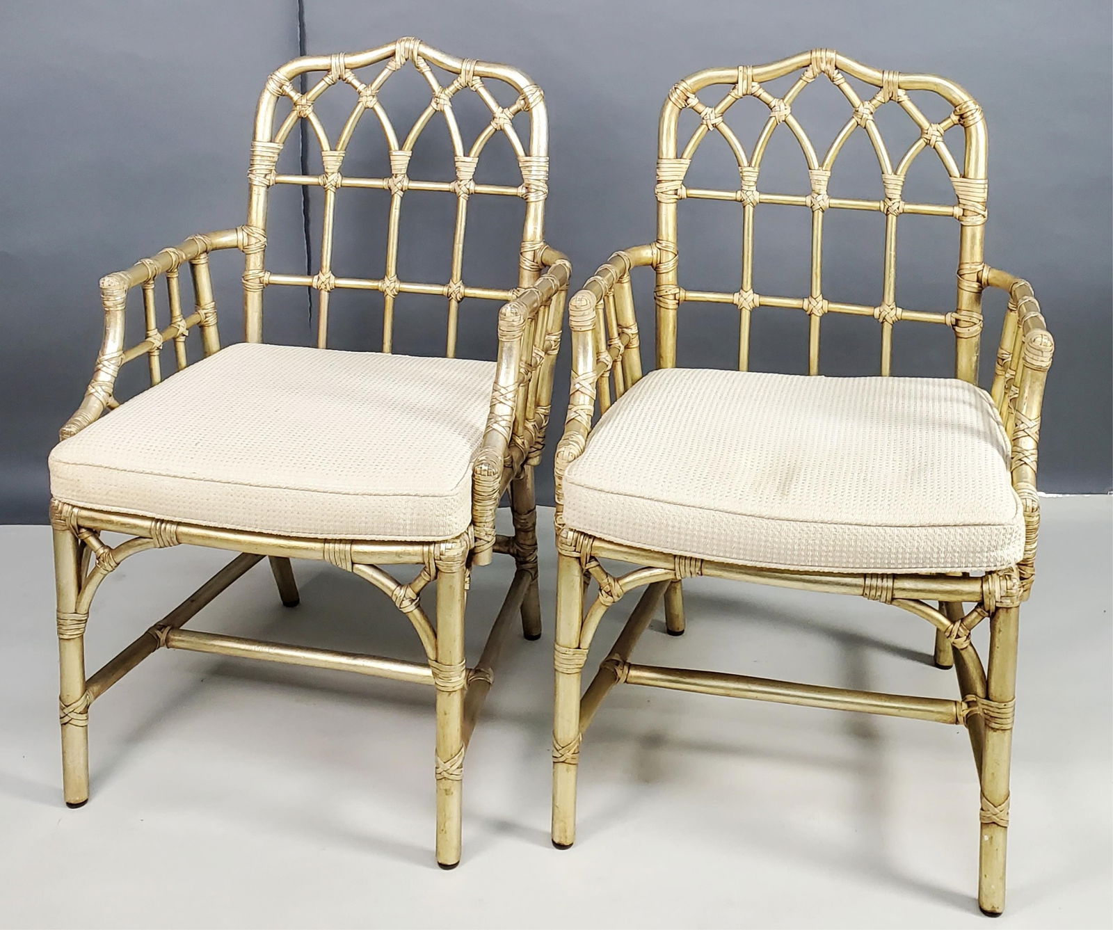 SET OF SIX VINTAGE MCGUIRE RATTAN