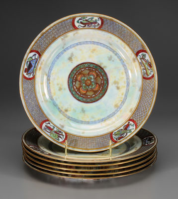 Set of six Wedgwood lustre