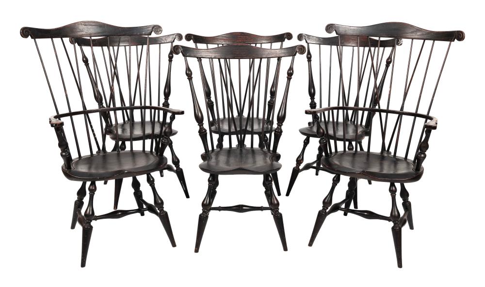 SET OF SIX WINDSOR BRACE-BACK
