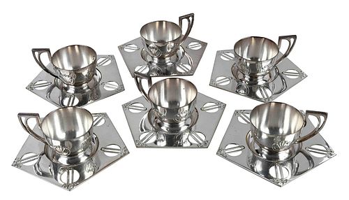 SET OF SIX WMF SILVER PLATED CUPS
