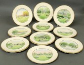 Set of sixteen bone china plat