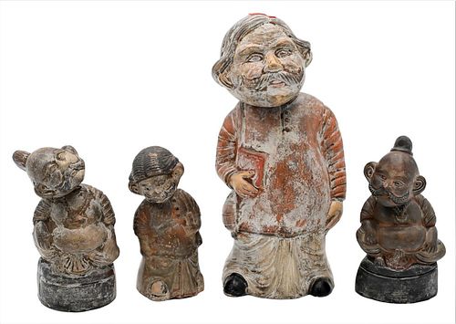 SET OF SIXTEEN PAPER MACHE AND