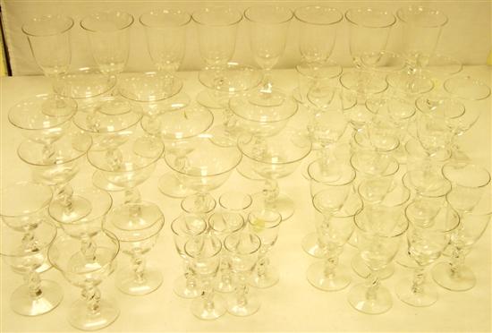 Set of stemware  colorless  twisted