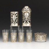 SET OF STERLING SILVER WINE BO