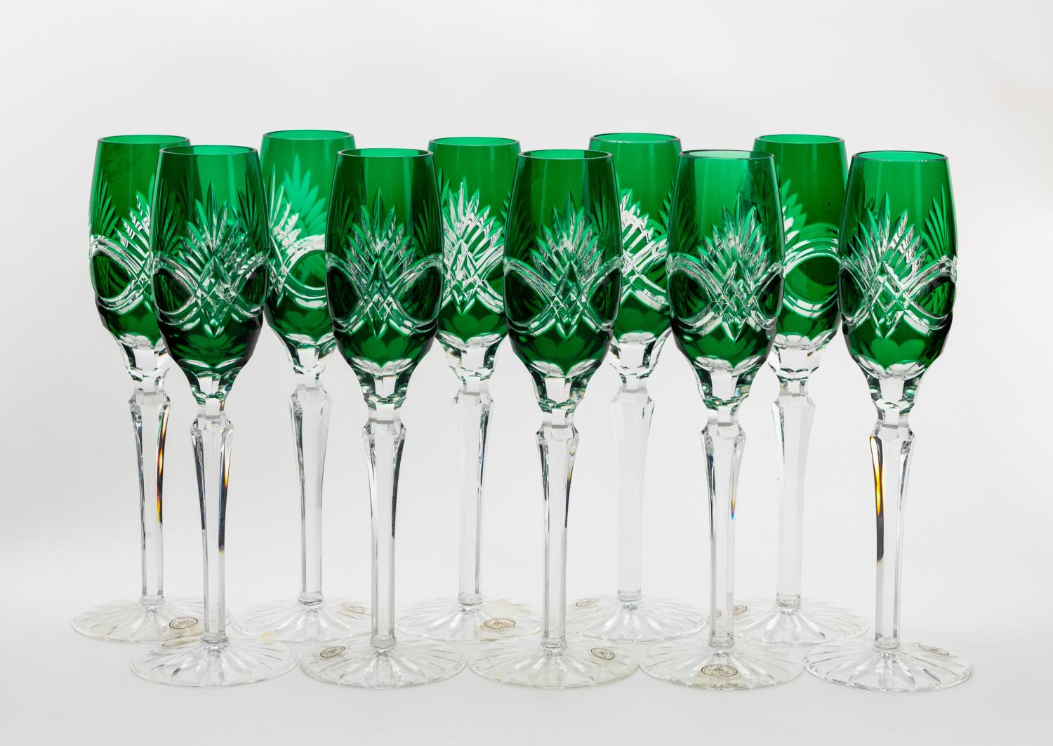 SET OF TEN AJKA EMERALD CASED