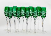 SET OF TEN AJKA EMERALD CASED