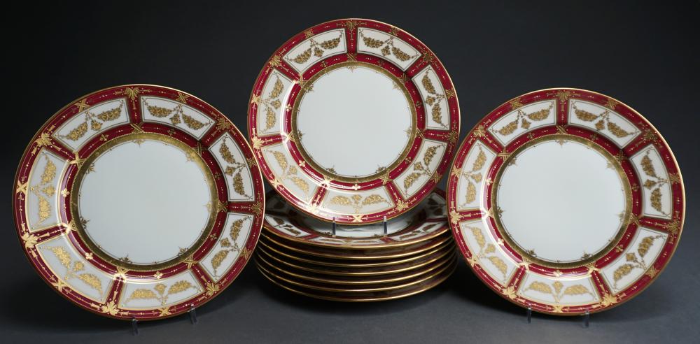 SET OF TEN AMBROSIUS LAMM PORCELAIN