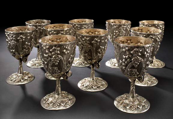 Set of Ten Asian Trade Sterling