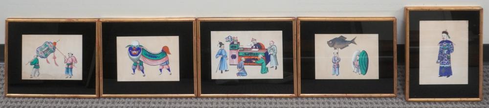 SET OF TEN CHINESE EXPORT GOUACHE