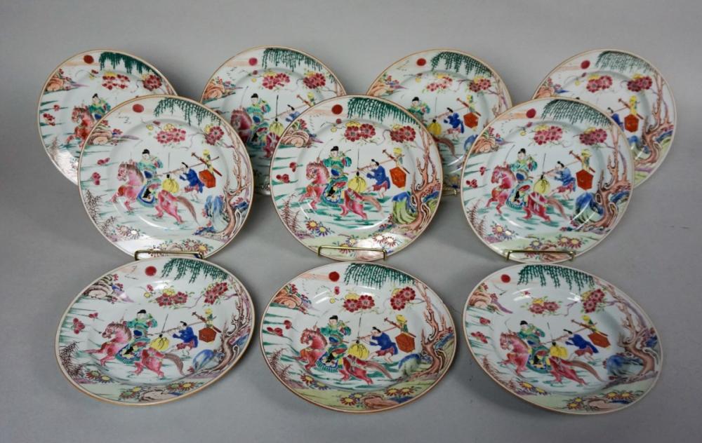 SET OF TEN CHINESE EXPORT FAMILLE