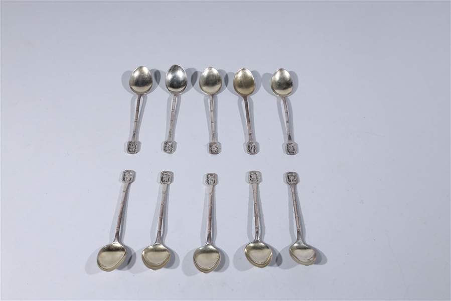 Set of ten Chinese sterling