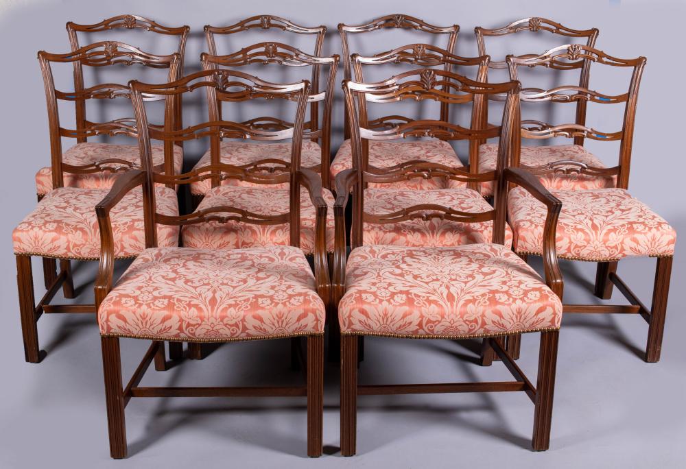 SET OF TEN CHIPPENDALE STYLE