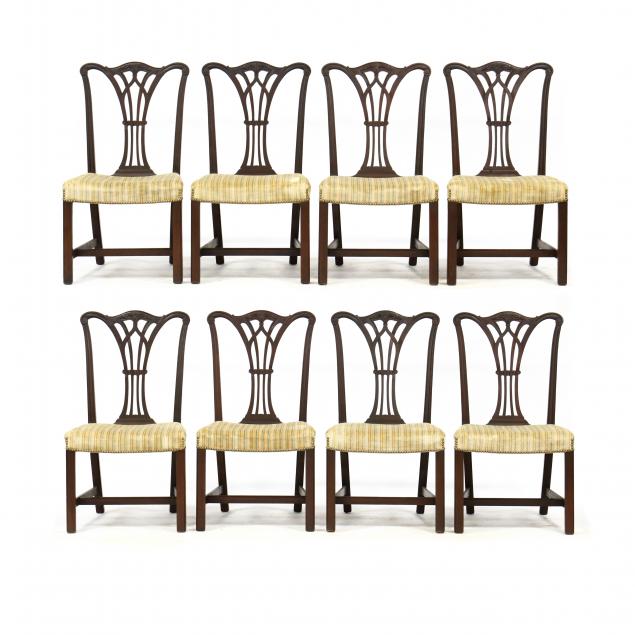 SET OF TEN CHIPPENDALE STYLE CARVED