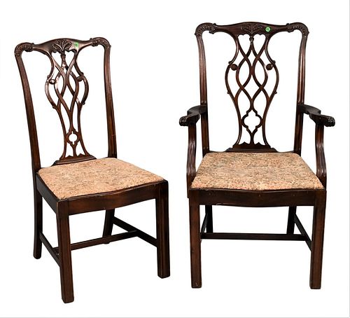 SET OF TEN CHIPPENDALE STYLE DINING