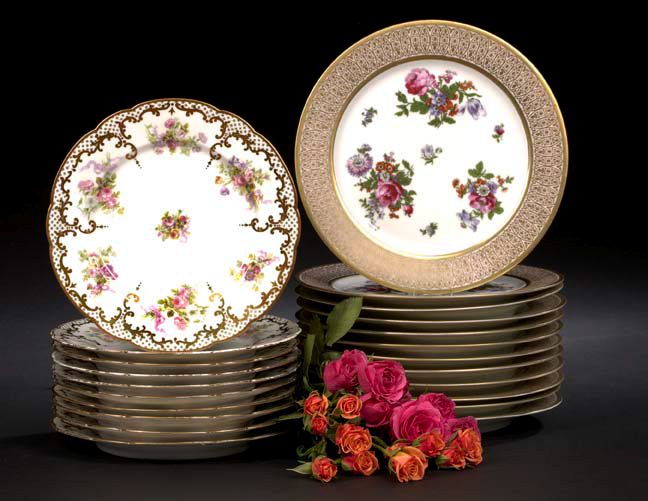 Set of Ten Continental Porcelain