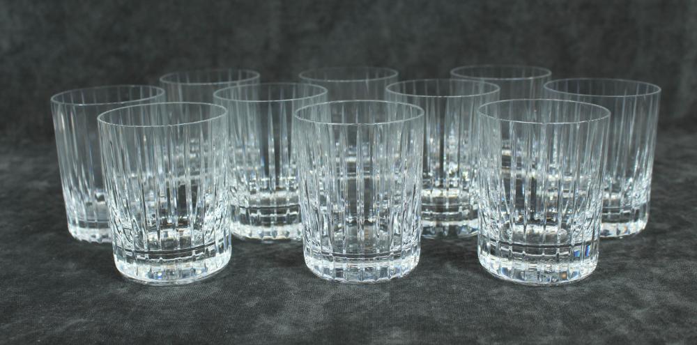 SET OF TEN CRYSTAL DOUBLE OLD