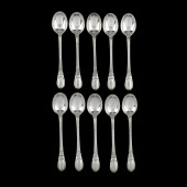 SET OF TEN DANISH SILVER COFFE