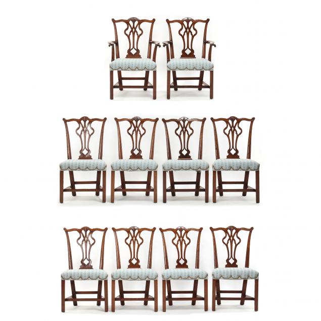 SET OF TEN ENGLISH CHIPPENDALE