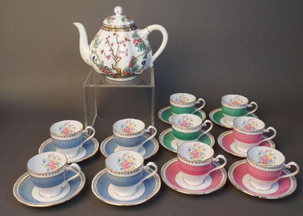 SET OF TEN ENGLISH TEACUPS AND