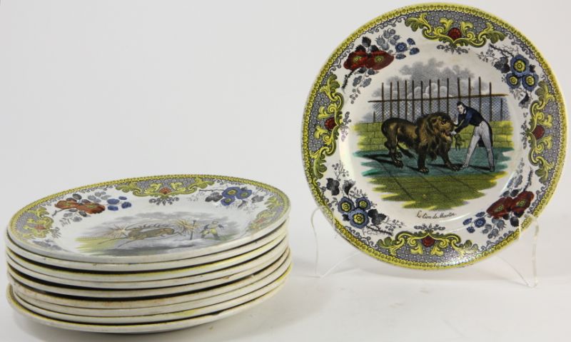 Set of Ten French Creil Pottery