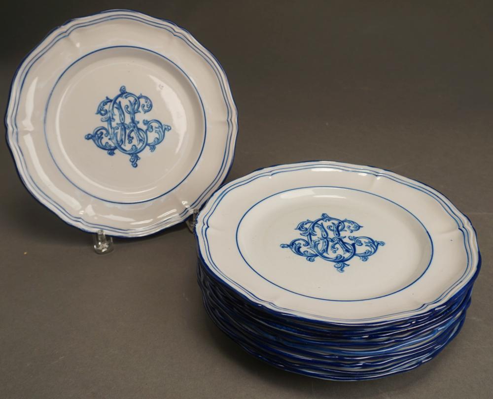 SET OF TEN FRENCH GLAZED POTTERY