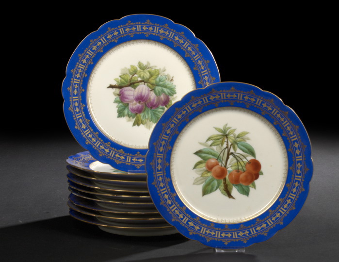 Set of Ten French Matte Royal