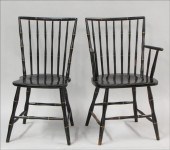 SET OF TEN GILT EBONIZED WOOD