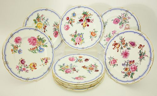 SET OF TEN HAND PAINTED "OLD