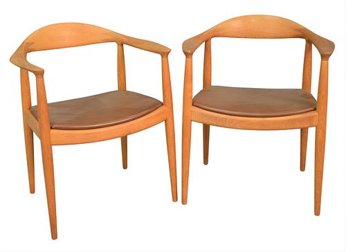 SET OF TEN HANS WEGNER ARMCHAIRS,