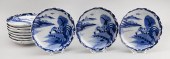 SET OF TEN JAPANESE BLUE AND W