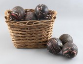 SET OF TEN LAWN BOWLING BALLS
