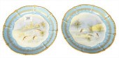 SET OF TEN LIMOGE FISH PLATES,