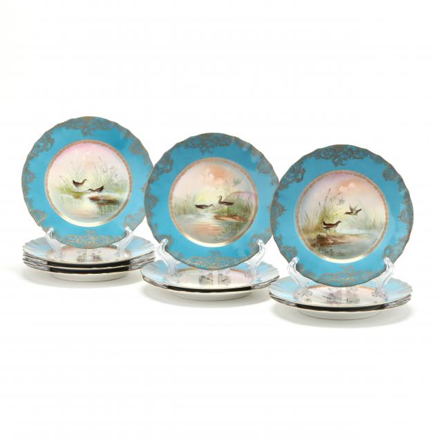 SET OF TEN LIMOGES CABINET