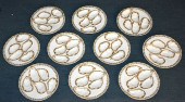 SET OF TEN LIMOGES OYSTER PLAT