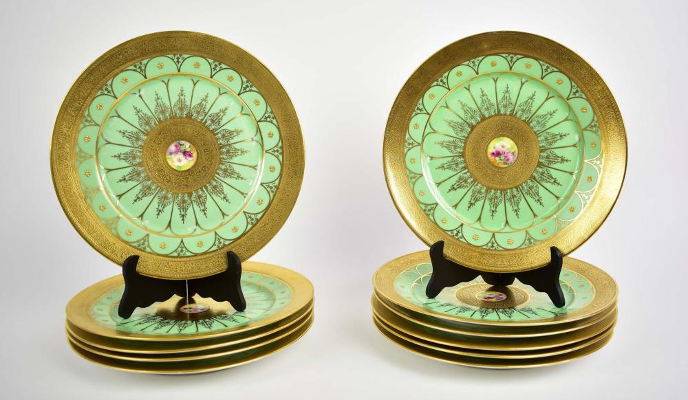 SET OF TEN LIMOGES PORCELAIN