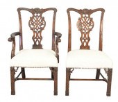 SET OF TEN MAHOGANY CHIPPENDAL