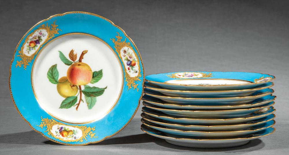 SET OF TEN PARIS PORCELAIN FRUIT