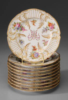 Set of Ten Porcelain Plates