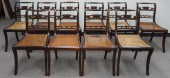 SET OF TEN REGENCY CARVED ROSE