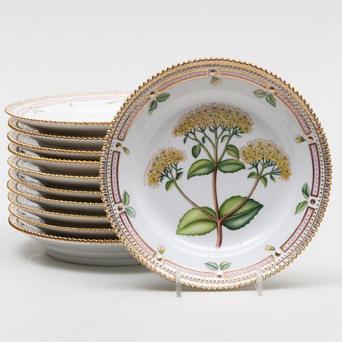 SET OF TEN ROYAL COPENHAGEN FLORA