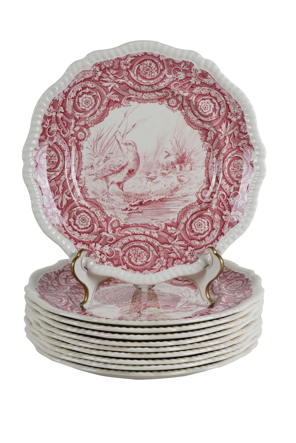SET OF TEN SPODE PORCELAIN DINNER