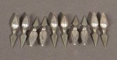 SET OF TEN STERLING SILVER AND