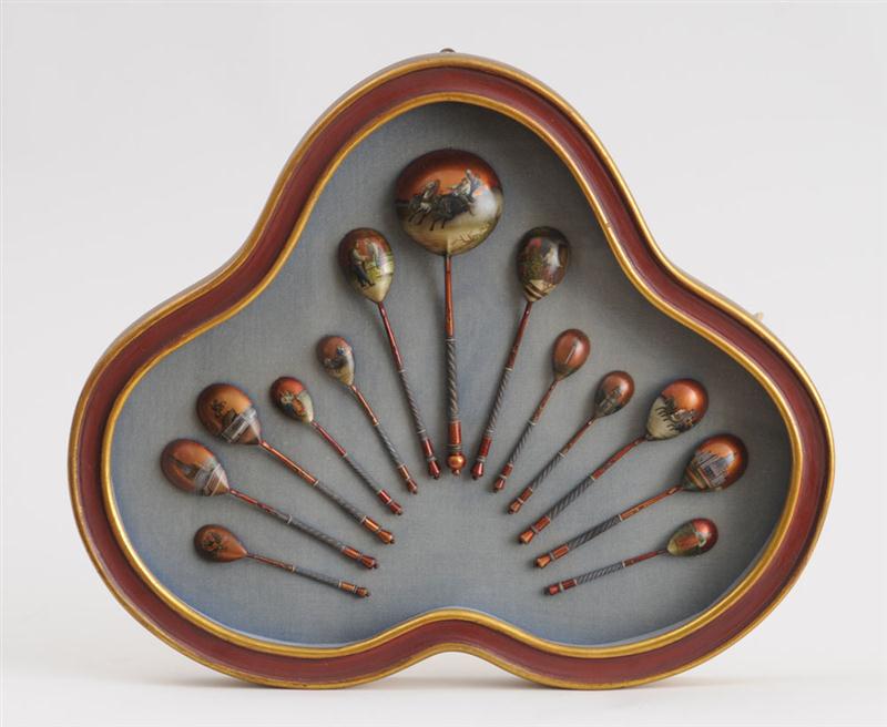 SET OF THIRTEEN RUSSIAN ENAMELED